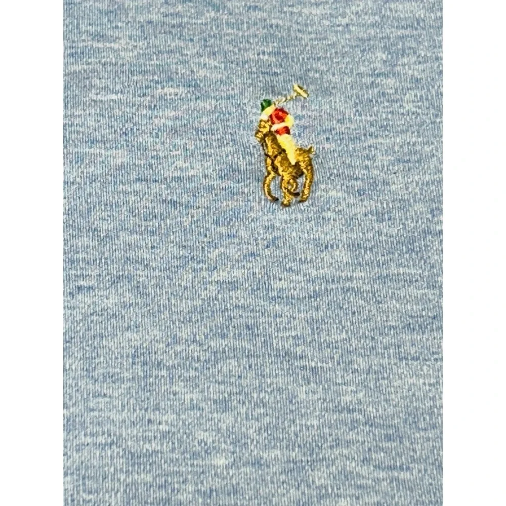 Polo Ralph Lauren Polo Shirt Mens XL/TG Light Blue Custom Fit Heathered  Preppy
